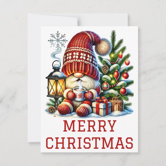 Cute Gnome-julkort Julkort (Framsida)