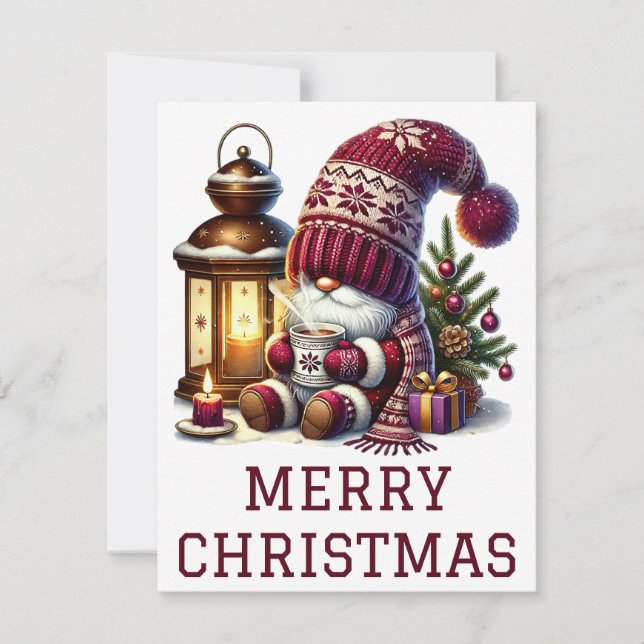 Cute Gnome-julkort Julkort (Framsida)