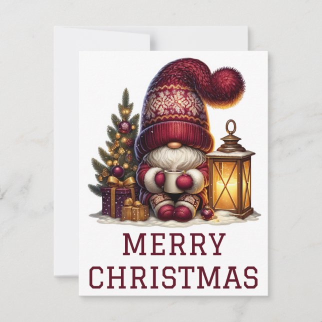 Cute Gnome-julkort Julkort (Framsida)