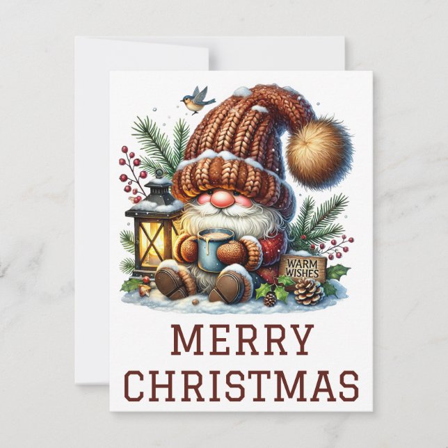 Cute Gnome-julkort Julkort (Framsida)