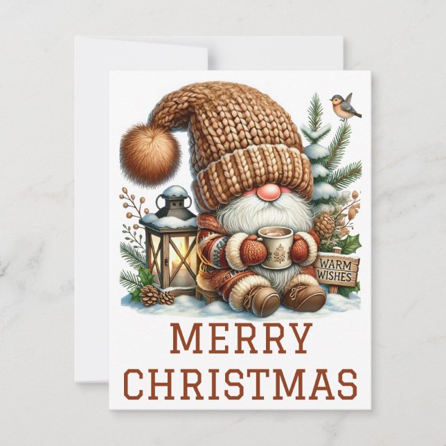 Cute Gnome-julkort Julkort (Framsida)