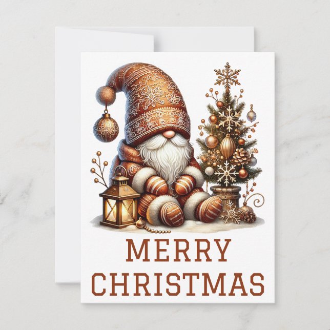 Cute Gnome-julkort Julkort (Framsida)