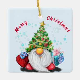 Cute Gnome-julprydnader Julgransprydnad Keramik