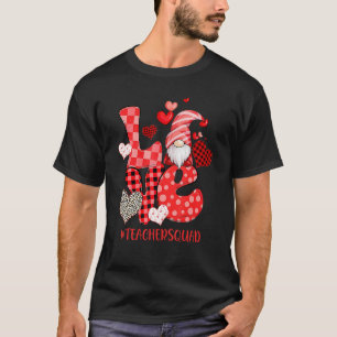 Cute Gnome Kärlek Heart Leopard Play Teacher Squad T Shirt