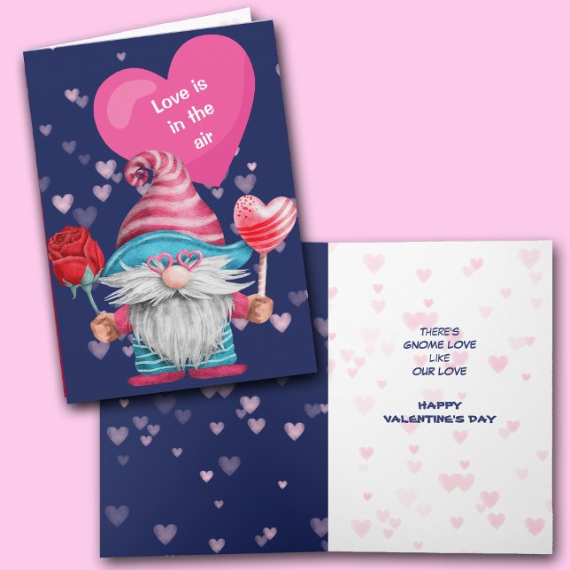 Cute Gnome Kärlek i Luft Valentine Card Helgkort (Skapare uppladdad)