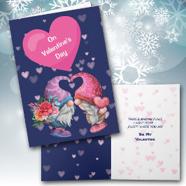 Cute Gnome Kärlek och Hearts Valentine Card Helgkort