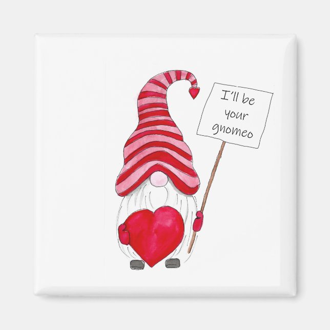 Cute Gnome Kärlek Valentine Magnet (Framsidan)