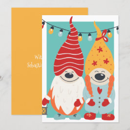 Cute Gnome lite Personlig jul Julkort