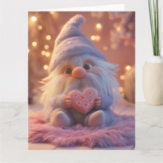 Cute Gnome med hjärta: Alla hjärtans dag design Kort