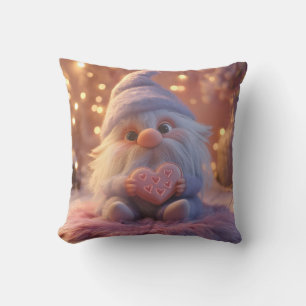 Cute Gnome med hjärta: Alla hjärtans dag design Kudde