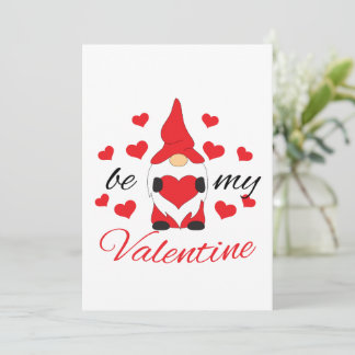 Cute gnome med hjärta.. Var min Valentine Julkort