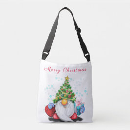 Cute Gnome med Julgran Hat och Gift Axelväska