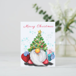 Cute Gnome med Julgran Hat och Gift - Roligt