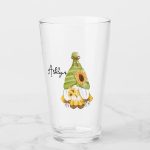 Cute Gnome med solrosglas Glaskopp