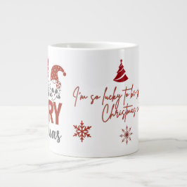 Cute Gnome Merry Christmas Coffee Mug Jumbo Mugg