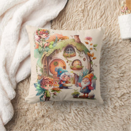 Cute Gnome och Fairy Dekorativ kudde | Wonderland