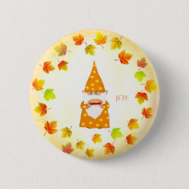 Cute Gnome och Helgdag Höst löv Knapp