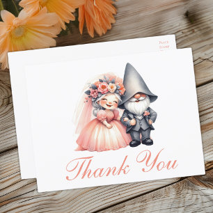 Cute Gnome Orange Bröllop Tack Rustic Boho Vykort
