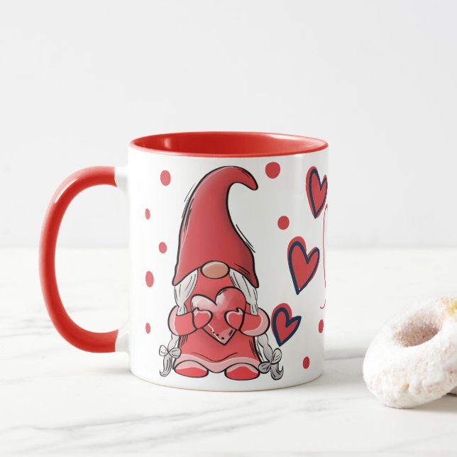 Cute Gnome par Kärlek Valentine Mugg (Med munk)