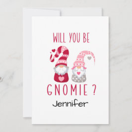 Cute Gnome Personlig Romanitic Valentine Julkort