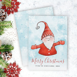 Cute Gnome Santa God jul Julkort