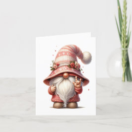 Cute Gnome Signing Kärlek Kort