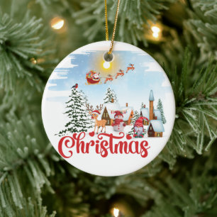 Cute Gnome, Snögubbe firar jul-Helgdag Julgransprydnad Keramik