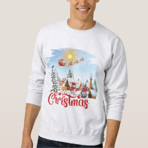 Cute Gnome, Snögubbe firar jul-Helgdag Lång Ärmad Tröja