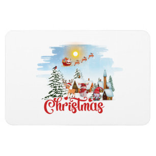 Cute Gnome, Snögubbe firar jul-Helgdag Magnet