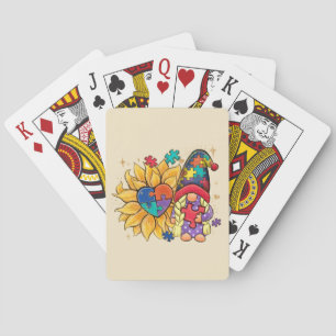 Cute Gnome, Solros och hjärtautism - medvetenhet Casinokort