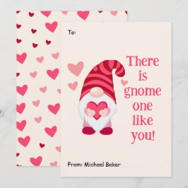 Cute Gnome som du Classroom Valentine Day Julkort