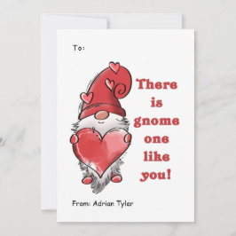 Cute Gnome som du Classroom Valentines day Julkort