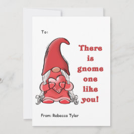 Cute Gnome som du Classroom Valentines day Julkort