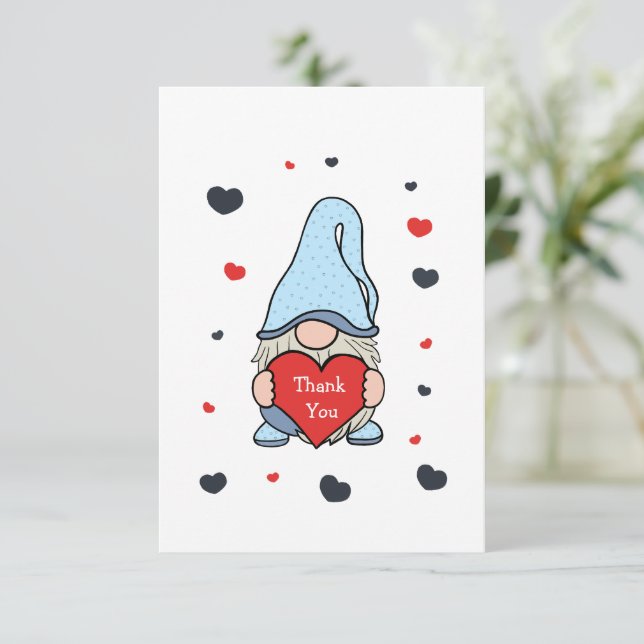 Cute gnome tack kort (Stående Fram)