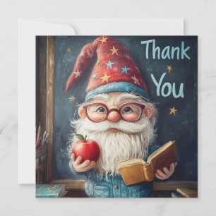 Cute Gnome Teacher - Tack Illustration Julkort