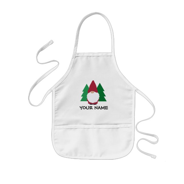 Cute gnome teckning köksbib Apron för barn Barnförkläde (Framsidan)