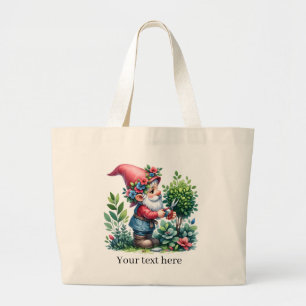 Cute gnome-trädgården älskar stora stora jumbo tygkasse