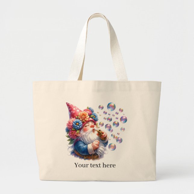 Cute gnome-trädgårdsälskare jumbo tygkasse (Framsidan)