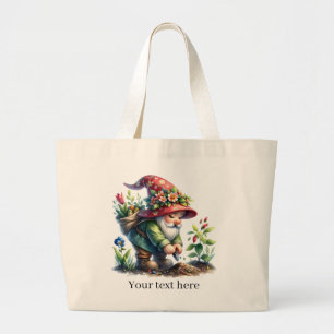 Cute gnome-trädgårdsälskare Stora Jumbo Tygkasse