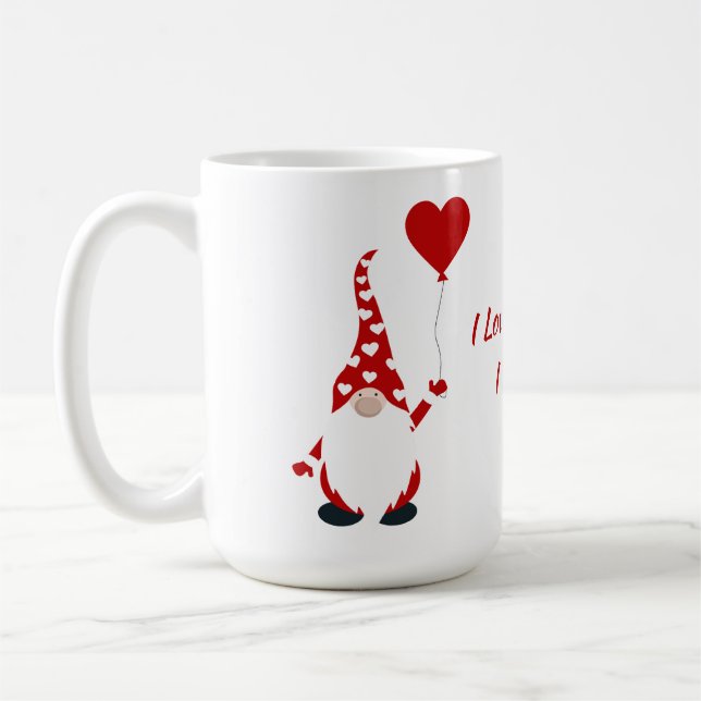 Cute Gnome Valentine Kaffemugg (Vänster)