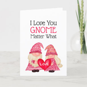 Cute Gnome Valentine Kärlek Heart Romantic Helgkort