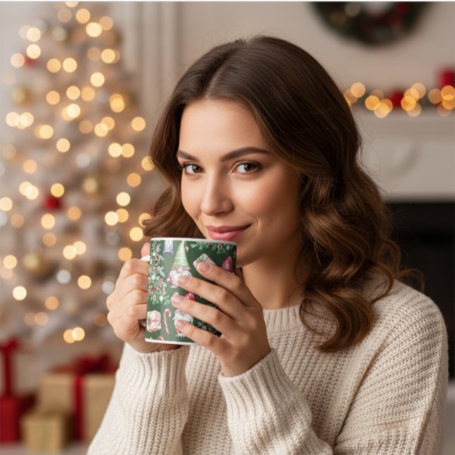 Cute Gnome Watercolor Christmas Pattern Kaffemugg (Skapare uppladdad)