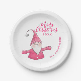 Cute Gnome White och Rosa Anpassningsbar God jul