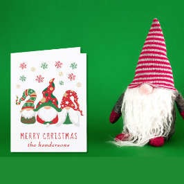 Cute Gnomes God jul Helgkort