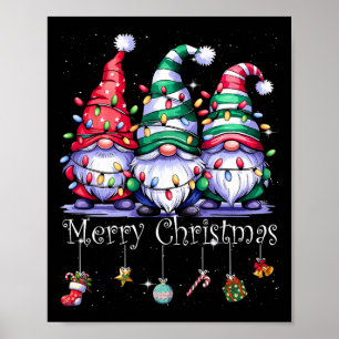 Cute Gnomes God jul Light Family Gnome Xma Poster