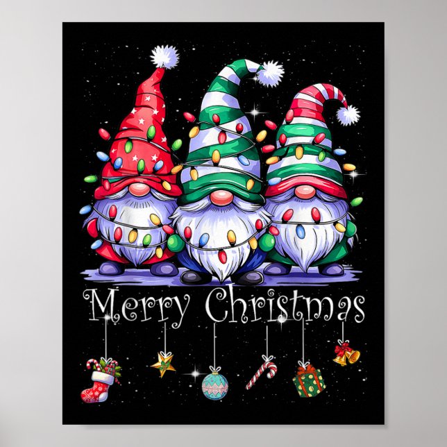 Cute Gnomes God jul Light Family Gnome Xma Poster (Framsidan)