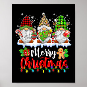 Cute Gnomes God jul Light Family Gnome Xma Poster