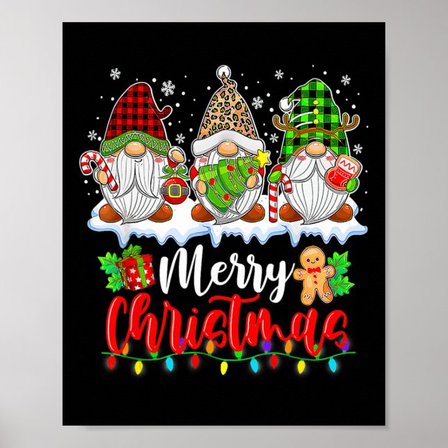Cute Gnomes God jul Light Family Gnome Xma Poster (Framsidan)