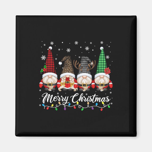 Cute Gnomes God jul Light Gnome Family Mat Magnet (Framsidan)