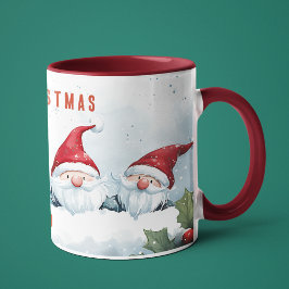 Cute Gnomes God jul Personlig Namn Mugg